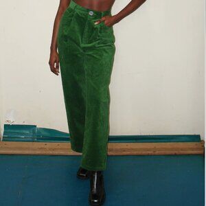 Fashion Brand Company Pants Womens Large Green Corduroy High Rise NWT